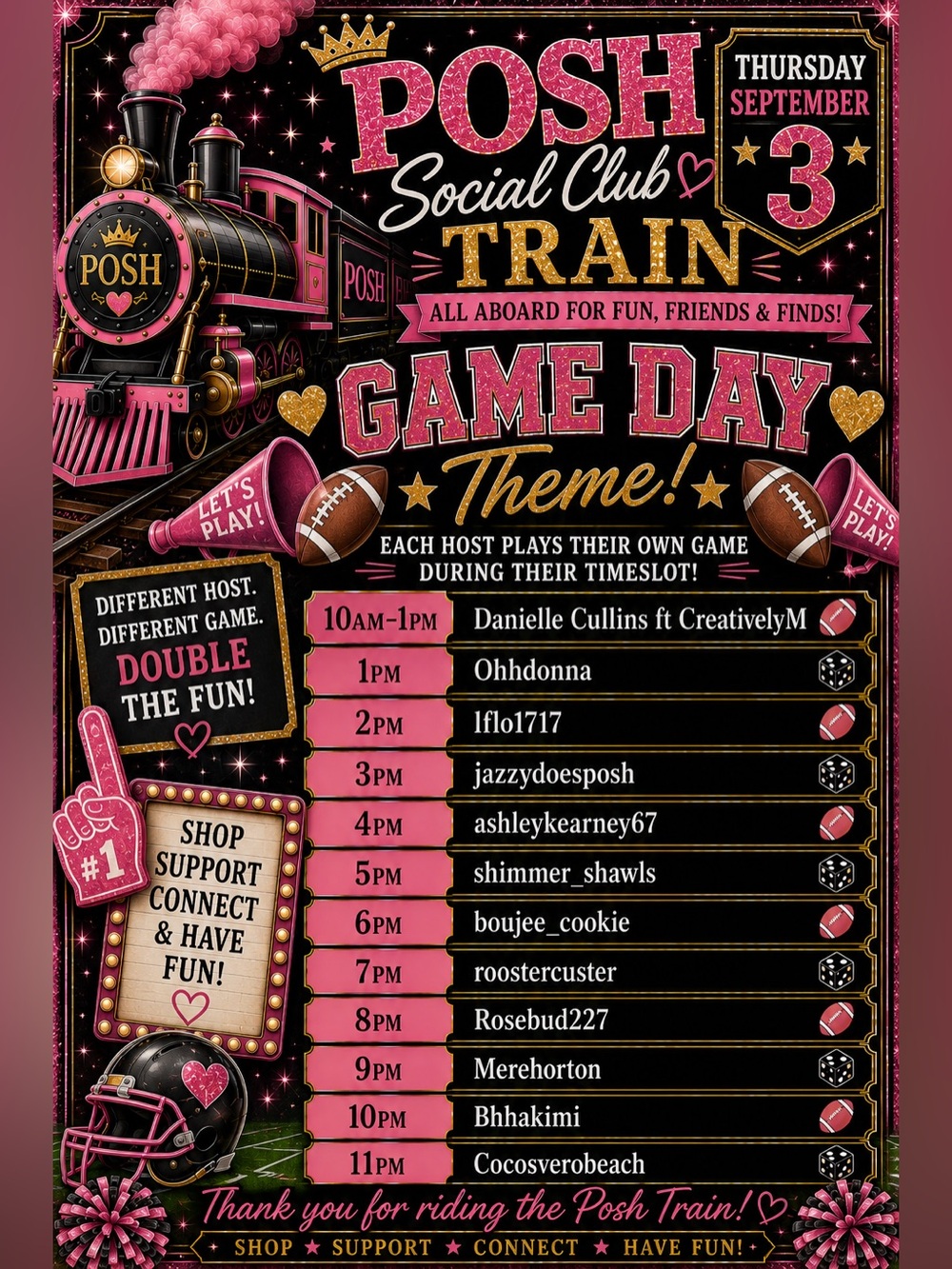 The Posh Social Club Train Show Flyer